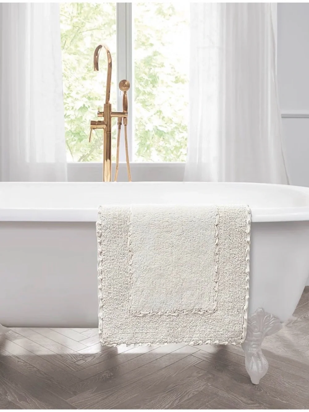 Beige Plush Bath Mat Set - Soft Absorbent Rugs for Bathroom by Laura Ashley